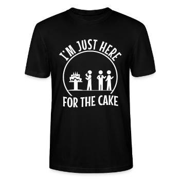 Im just here for the cake wedding - Stanley/Stella Unisex Bio-T-Shirt CRAFTER - Schwarz - Vorne - Alina (178cm) & Michal (187cm)