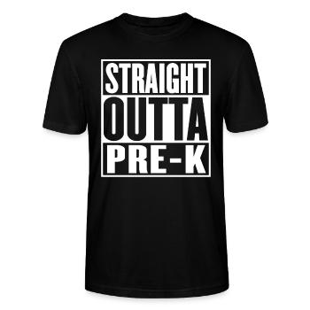 Straight Outta Pre Kindergarten Graduation Funny - Stanley/Stella CRAFTER Unisex Organic T-Shirt - black - Front - Alina (178cm) & Michal (187cm)