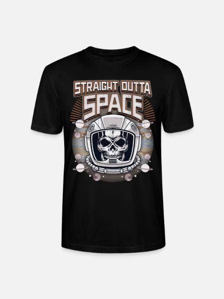 Skull, Skull, Astronaut-Cosmonaut Saying - Stanley/Stella CRAFTER Unisex Organic T-Shirt - black