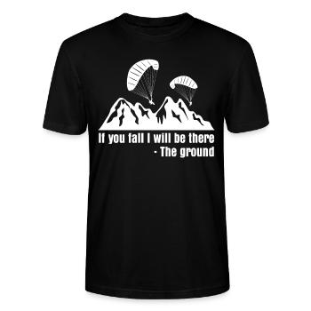 Gleitschirm Paragliding Paraglider - Stanley/Stella Unisex Bio-T-Shirt CRAFTER - Schwarz - Vorne - Alina (178cm) & Michal (187cm)