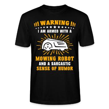 Robotic lawn mower Robot lawn mower Robotic lawn mower - Stanley/Stella CRAFTER Unisex Organic T-Shirt - black - Front - Alina (178cm) & Michal (187cm)