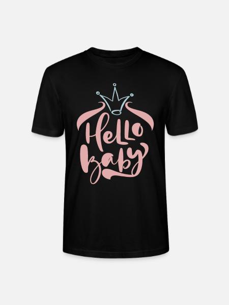 Hello-Baby, Baby-Party, Geburt, Typografie-Design - Stanley/Stella Unisex Bio-T-Shirt CRAFTER - Schwarz