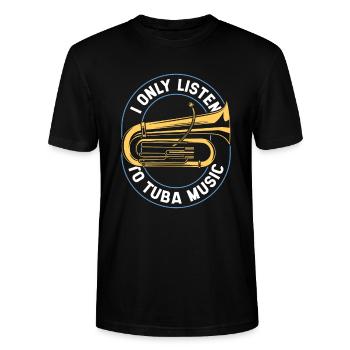 Fanfarenzug Tuba - Stanley/Stella Unisex Bio-T-Shirt CRAFTER - Schwarz - Vorne - Alina (178cm) & Michal (187cm)