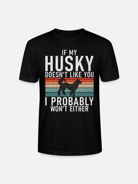 Husky Dog Gifts - Stanley/Stella CRAFTER Unisex Organic T-Shirt - black