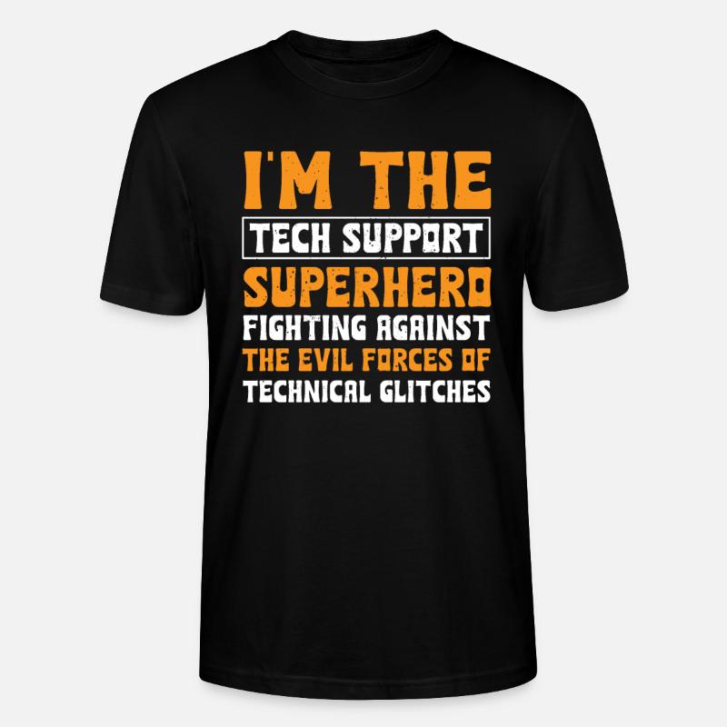 Technischer Support Superheld - Stanley/Stella Unisex Bio-T-Shirt CRAFTER - Schwarz