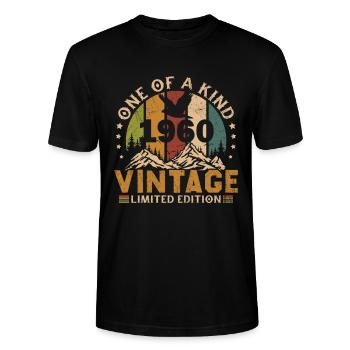 Vintage Retro 1960 Jubiläumsgeschenk 1960 - Stanley/Stella Unisex Bio-T-Shirt CRAFTER - Schwarz - Vorne - Alina (178cm) & Michal (187cm)