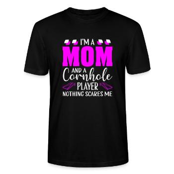 Cornhole-Spieler Cornhole-Team-Cornhole-Spiel - Stanley/Stella Unisex Bio-T-Shirt CRAFTER - Schwarz - Vorne - Alina (178cm) & Michal (187cm)