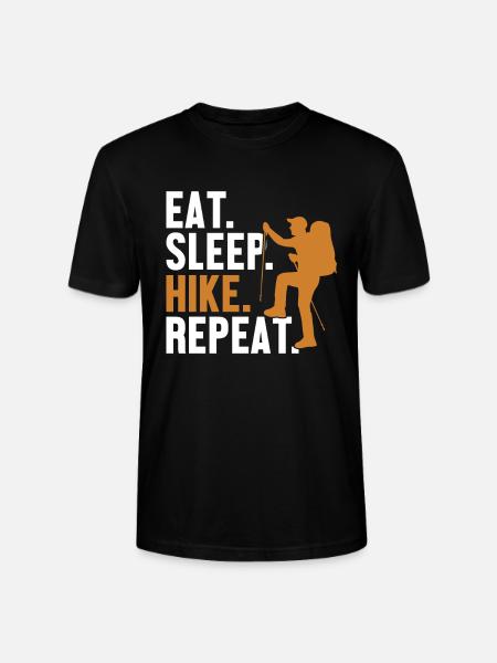 Eat Sleep Hike Repeat Mountain Hiking Hiking Trekking - Stanley/Stella CRAFTER Unisex Organic T-Shirt - black