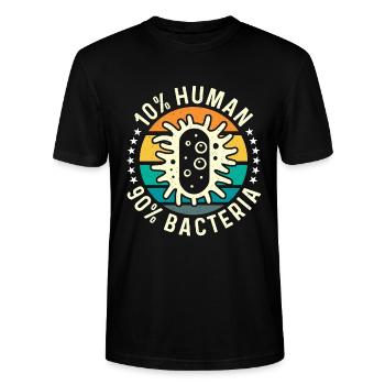 Microbiologiste 10% humain 90% bactéries Microbiologie - T-shirt bio CRAFTER Stanley Stella Unisexe - noir - Devant - Alina (178cm) & Michal (187cm)