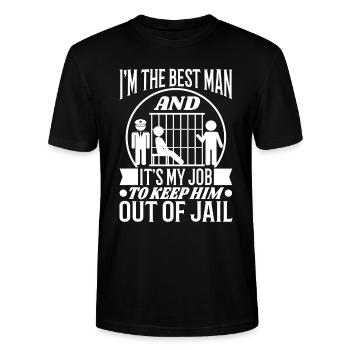 Im the best man - Stanley/Stella CRAFTER Unisex Organic T-Shirt - black - Front - Alina (178cm) & Michal (187cm)