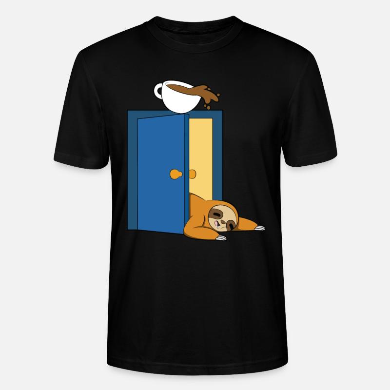 Faultier-Kaffee - Stanley/Stella Unisex Bio-T-Shirt CRAFTER - Schwarz