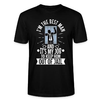 Im the best man - Stanley/Stella CRAFTER Unisex Organic T-Shirt - black - Front - Alina (178cm) & Michal (187cm)