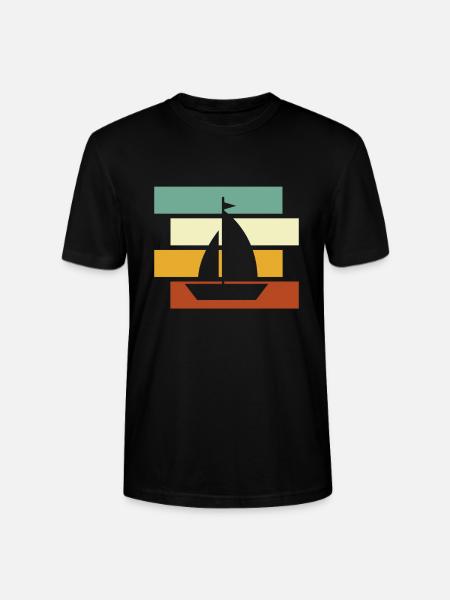 Sailing Retro - Stanley/Stella CRAFTER Unisex Organic T-Shirt - black