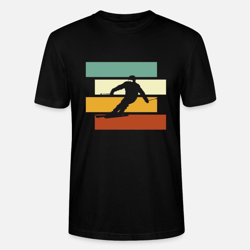 Ski Retro - Stanley/Stella Unisex Bio-T-Shirt CRAFTER - Schwarz