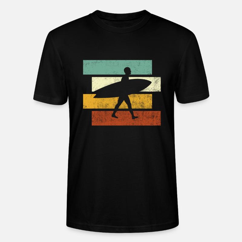 Surfen Retro - Stanley/Stella Unisex Bio-T-Shirt CRAFTER - Schwarz