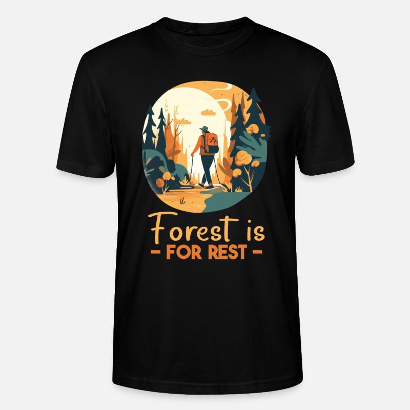 Waldcamping Urlaub in den Bergen - Stanley/Stella Unisex Bio-T-Shirt CRAFTER - Schwarz
