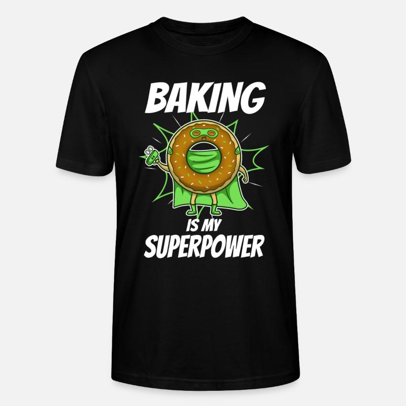 Baking is my Superpower, Donut - Stanley/Stella Unisex Bio-T-Shirt CRAFTER - Schwarz