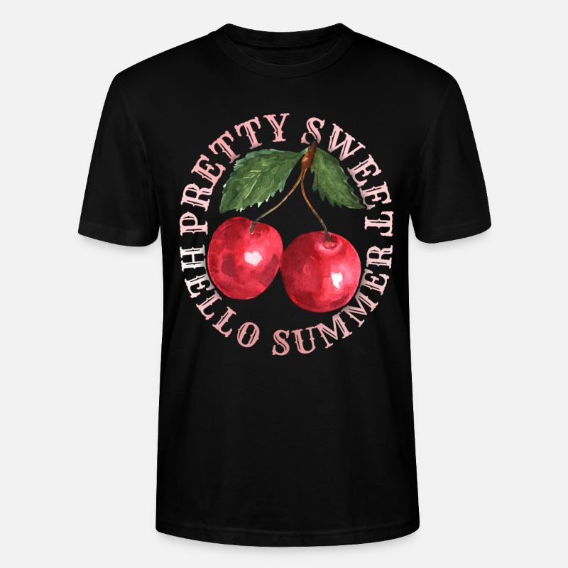 Kirsche, Cherry-Fruit Kirsche-Cherry Sommer-Spruch - Stanley/Stella Unisex Bio-T-Shirt CRAFTER - Schwarz