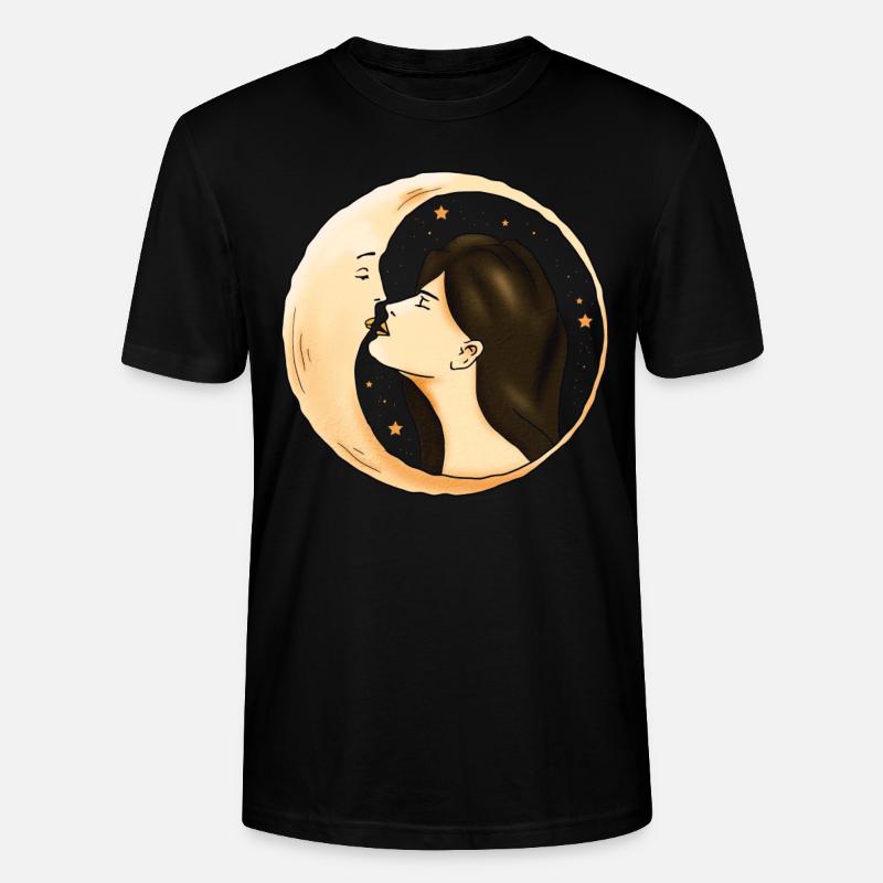 Whimsigoth Aesthetic Celestial Halbmond Mädchen - Stanley/Stella Unisex Bio-T-Shirt CRAFTER - Schwarz