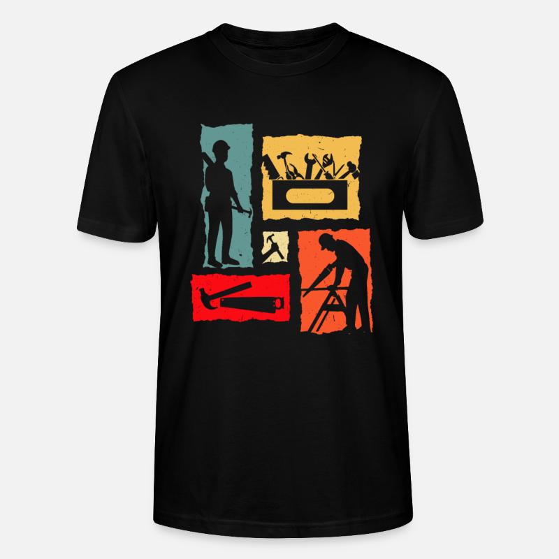Carpenter Retro - Stanley/Stella Unisex Bio-T-Shirt CRAFTER - Schwarz