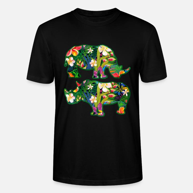 Rhinoceros - Stanley/Stella CRAFTER Unisex Organic T-Shirt - black