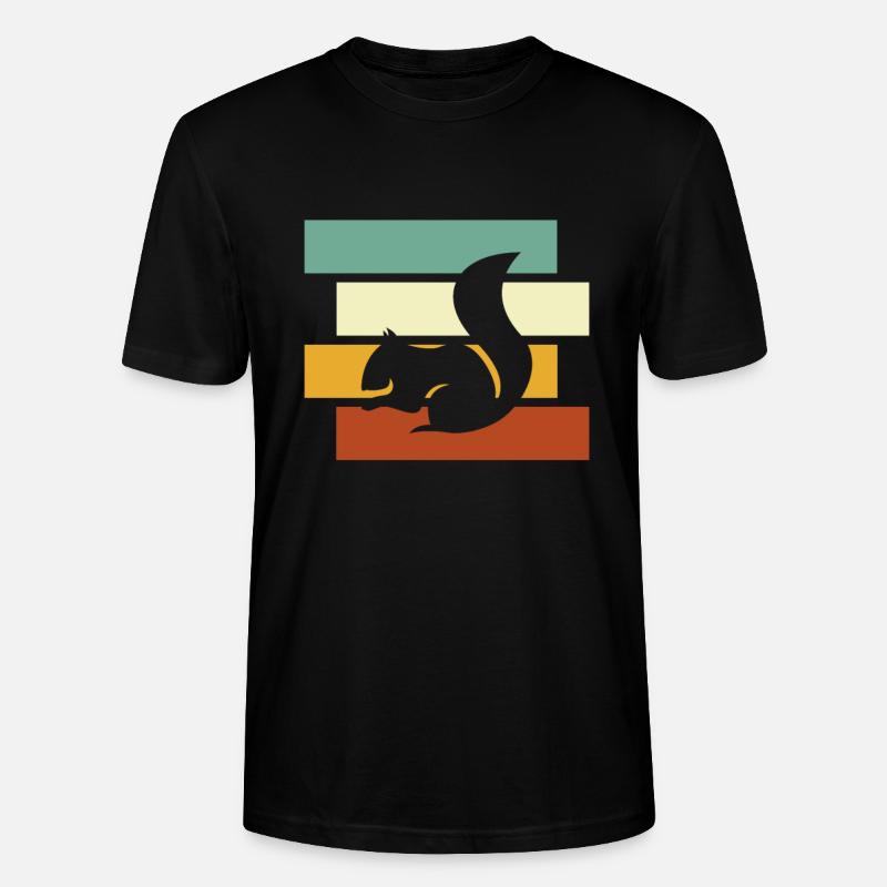 Eichhörnchen Retro - Stanley/Stella Unisex Bio-T-Shirt CRAFTER - Schwarz