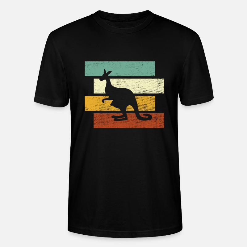 Känguru Retro - Stanley/Stella Unisex Bio-T-Shirt CRAFTER - Schwarz