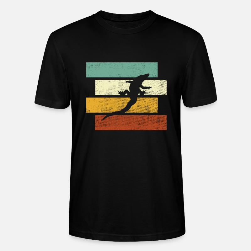Krokodil Retro - Stanley/Stella Unisex Bio-T-Shirt CRAFTER - Schwarz