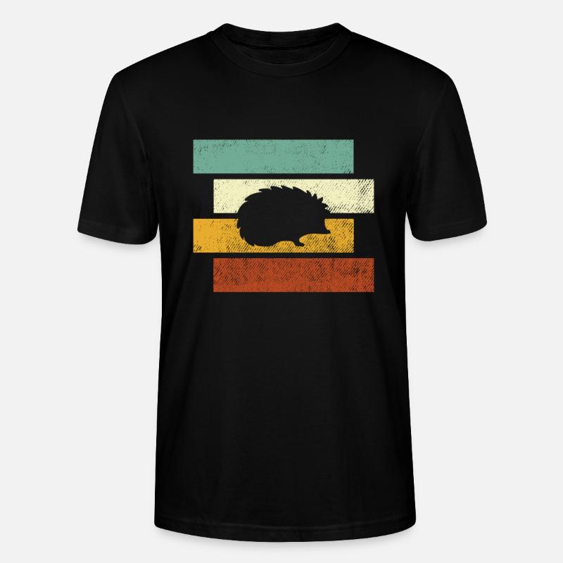 Igel Retro - Stanley/Stella Unisex Bio-T-Shirt CRAFTER - Schwarz