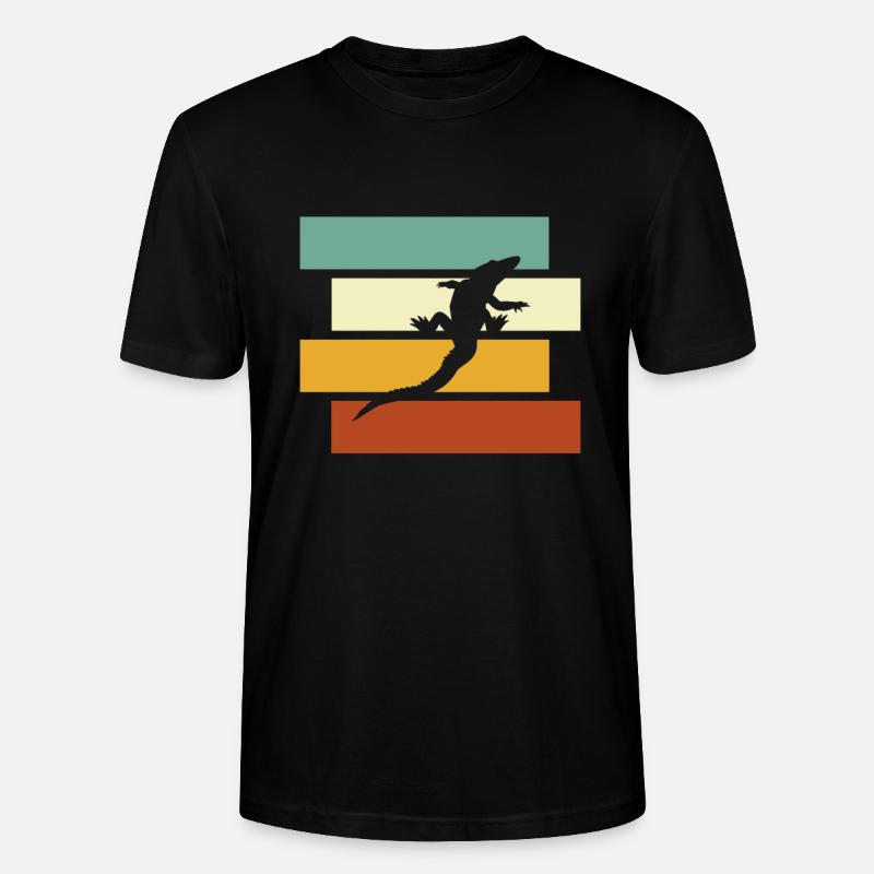 Krokodil Retro - Stanley/Stella Unisex Bio-T-Shirt CRAFTER - Schwarz