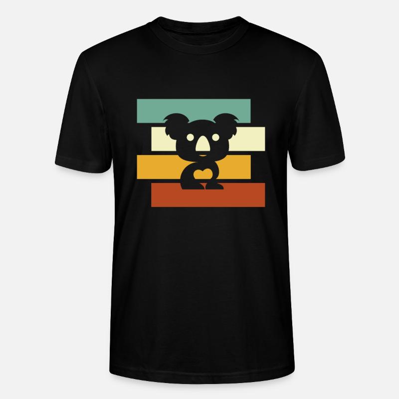 Koala Retro - Stanley/Stella Unisex Bio-T-Shirt CRAFTER - Schwarz