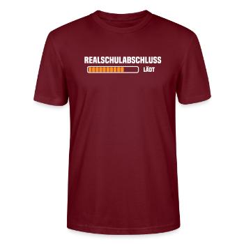 Realschulabschluss lädt Realschule - Stanley/Stella Unisex Bio-T-Shirt CRAFTER - Burgunderrot - Vorne - Alina (178cm) & Michal (187cm)