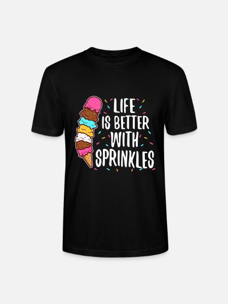Life Is Better With Sprinkles - Stanley/Stella CRAFTER Unisex Organic T-Shirt - black