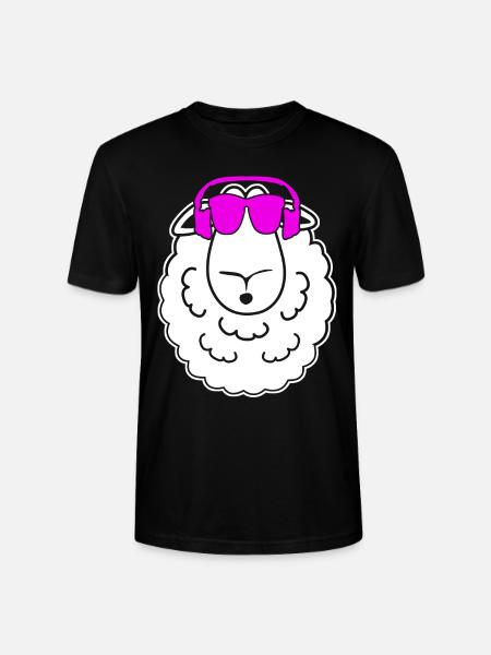 Sheep Shepherd Headphones Sheep - Stanley/Stella CRAFTER Unisex Organic T-Shirt - black