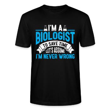 Biologie Geschenk Biologe - Stanley/Stella Unisex Bio-T-Shirt CRAFTER - Schwarz - Vorne - Alina (178cm) & Michal (187cm)