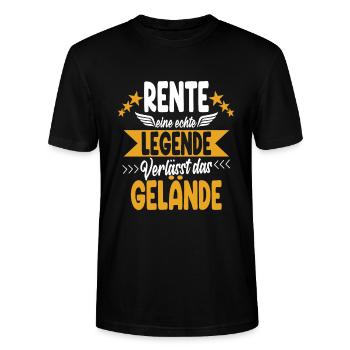 Rente Eine Echte Legende Verlässt Das Gelände - Stanley/Stella Unisex Bio-T-Shirt CRAFTER - Schwarz - Vorne - Alina (178cm) & Michal (187cm)