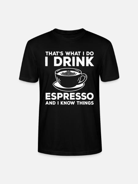 Funny Espresso Drinker Caffee Latte - Stanley/Stella CRAFTER Unisex Organic T-Shirt - black