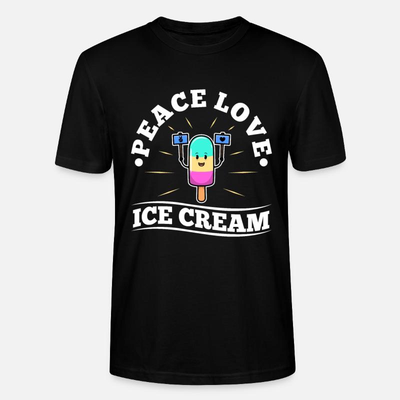 Crème glacée Peace Love - T-shirt bio CRAFTER Stanley Stella Unisexe - noir
