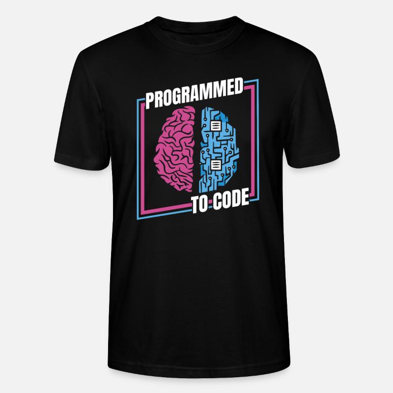 Développeur Coder Programmeur Cerveau - T-shirt bio CRAFTER Stanley Stella Unisexe - noir