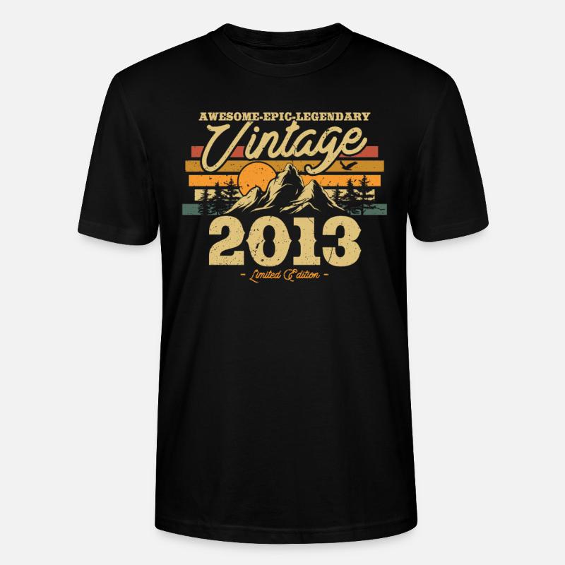 2013 Retro Jubiläum Geschenk - Stanley/Stella Unisex Bio-T-Shirt CRAFTER - Schwarz