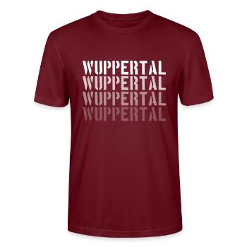 Wuppertal - Stanley/Stella CRAFTER Unisex Organic T-Shirt - burgundy - Front - Alina (178cm) & Michal (187cm)