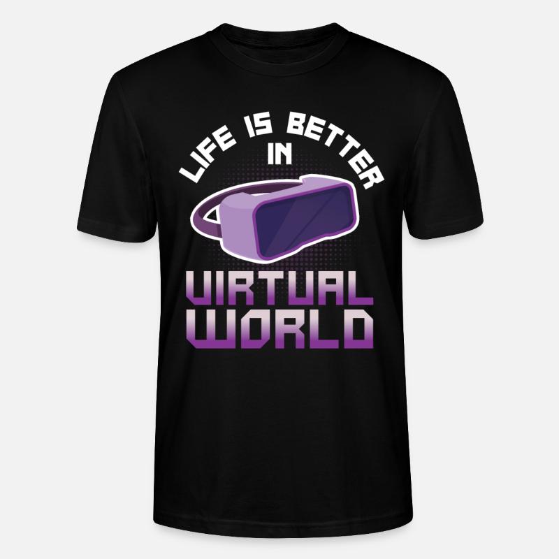 Cadeau VR de réalité virtuelle - T-shirt bio CRAFTER Stanley Stella Unisexe - noir