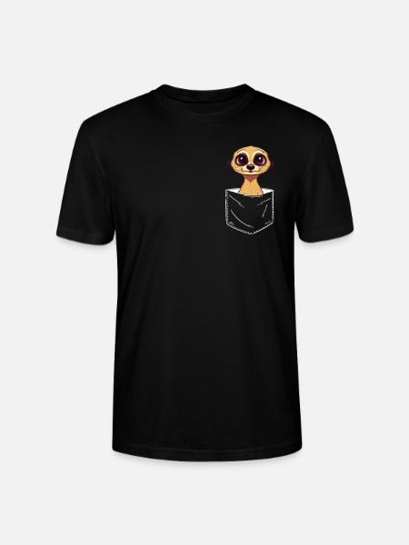 Meerkat Scratching Animal - Stanley/Stella CRAFTER Unisex Organic T-Shirt - black