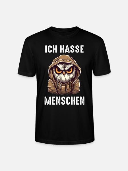 Nachteule Eule Eulen Vogel - Stanley/Stella Unisex Bio-T-Shirt CRAFTER - Schwarz