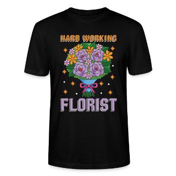 Florist Hard Working Florist Gardening Flower Shop - Stanley/Stella CRAFTER Unisex Organic T-Shirt - black - Front - Alina (178cm) & Michal (187cm)