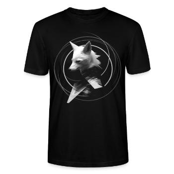 Fuchs Tierliebhaber Geschenk Wildtier Tier Motiv - Stanley/Stella Unisex Bio-T-Shirt CRAFTER - Schwarz - Vorne - Alina (178cm) & Michal (187cm)