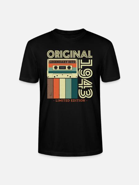 Birthday present 1943 - Stanley/Stella CRAFTER Unisex Organic T-Shirt - black
