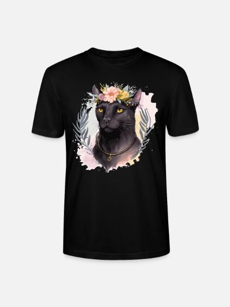 Cute Bombay Cat Flower Crown Cats Pet Kitten - Stanley/Stella CRAFTER Unisex Organic T-Shirt - black