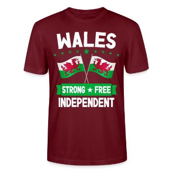 Wales - Stanley/Stella CRAFTER Unisex Organic T-Shirt - burgundy - Front - Alina (178cm) & Michal (187cm)