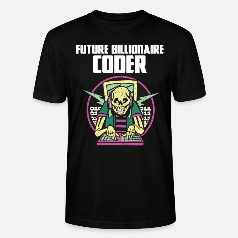 Future billionaire coder - Stanley/Stella CRAFTER Unisex Organic T-Shirt - black